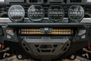Ford Bronco Raptor Camera Relocation Bracket - Front - DV8 Offroad - Micro-Texture Black Powder Coated - `21-`26